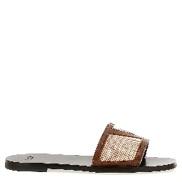 Brown Cotton Slides