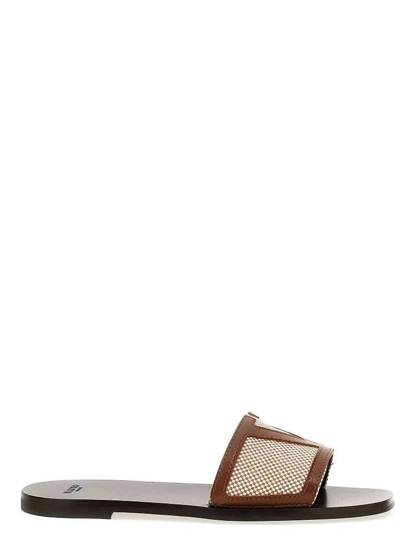 Brown Cotton Slides
