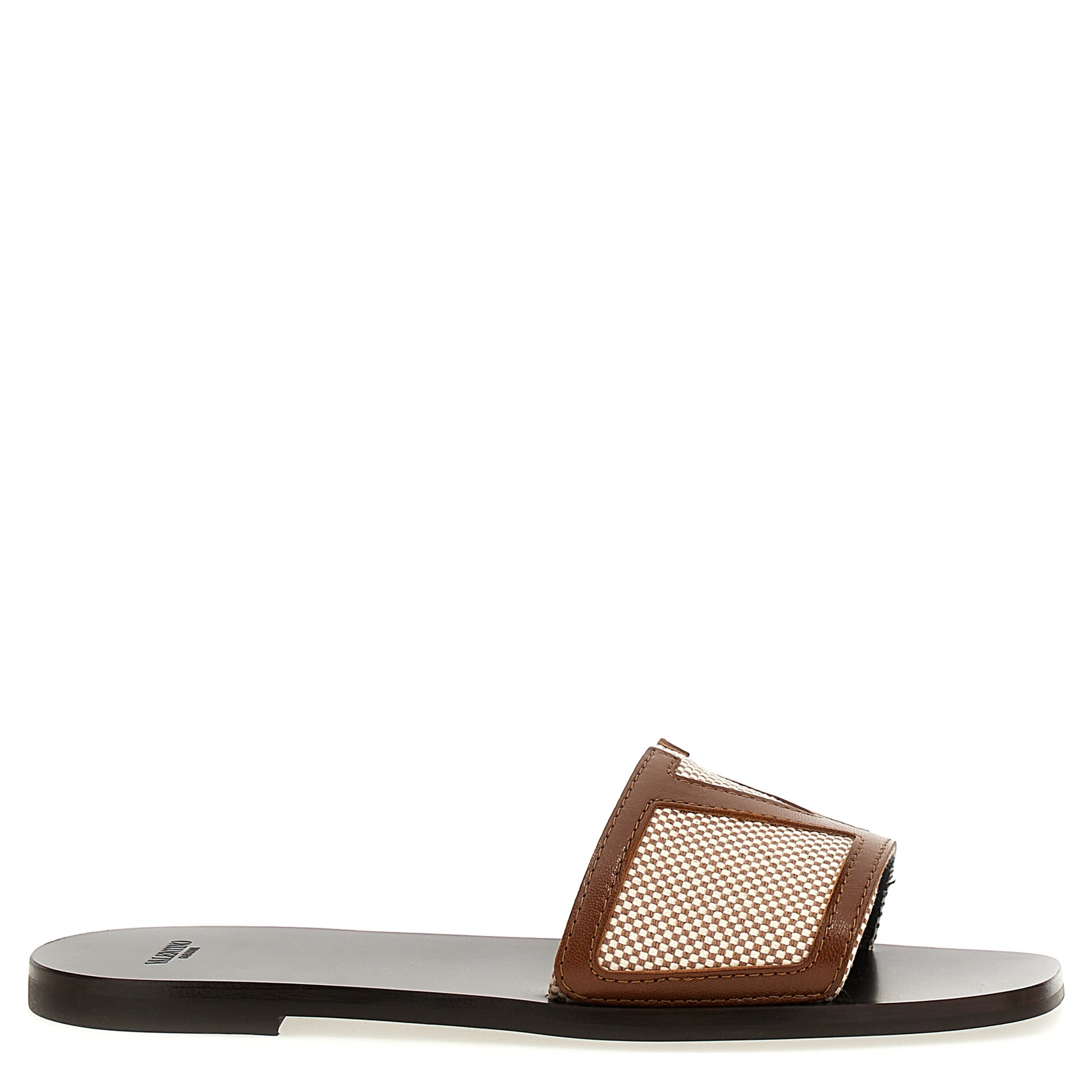 Brown Cotton Slides