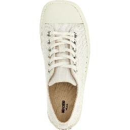White Cotton Low Top Sneakers