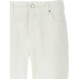White Cotton Straight-Leg Jeans