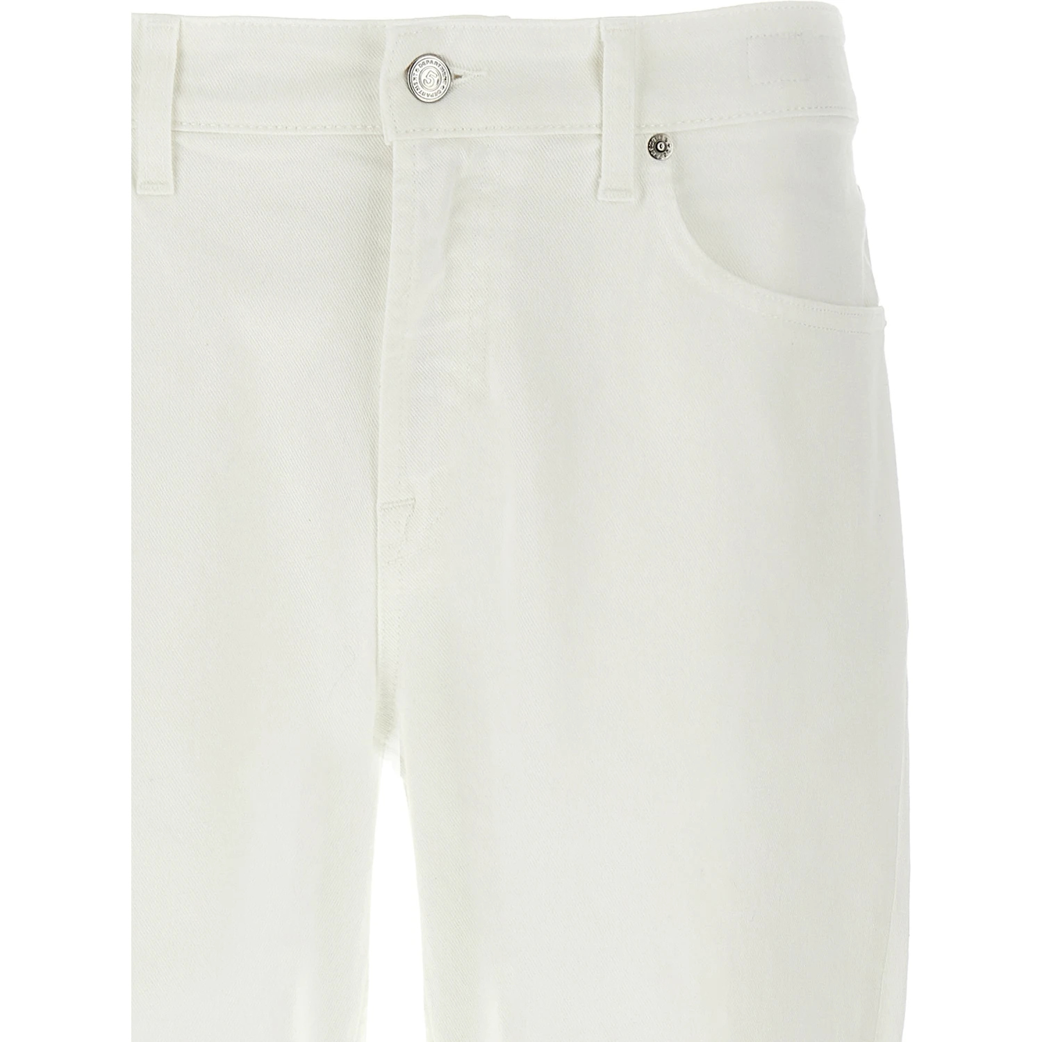 White Cotton Straight-Leg Jeans