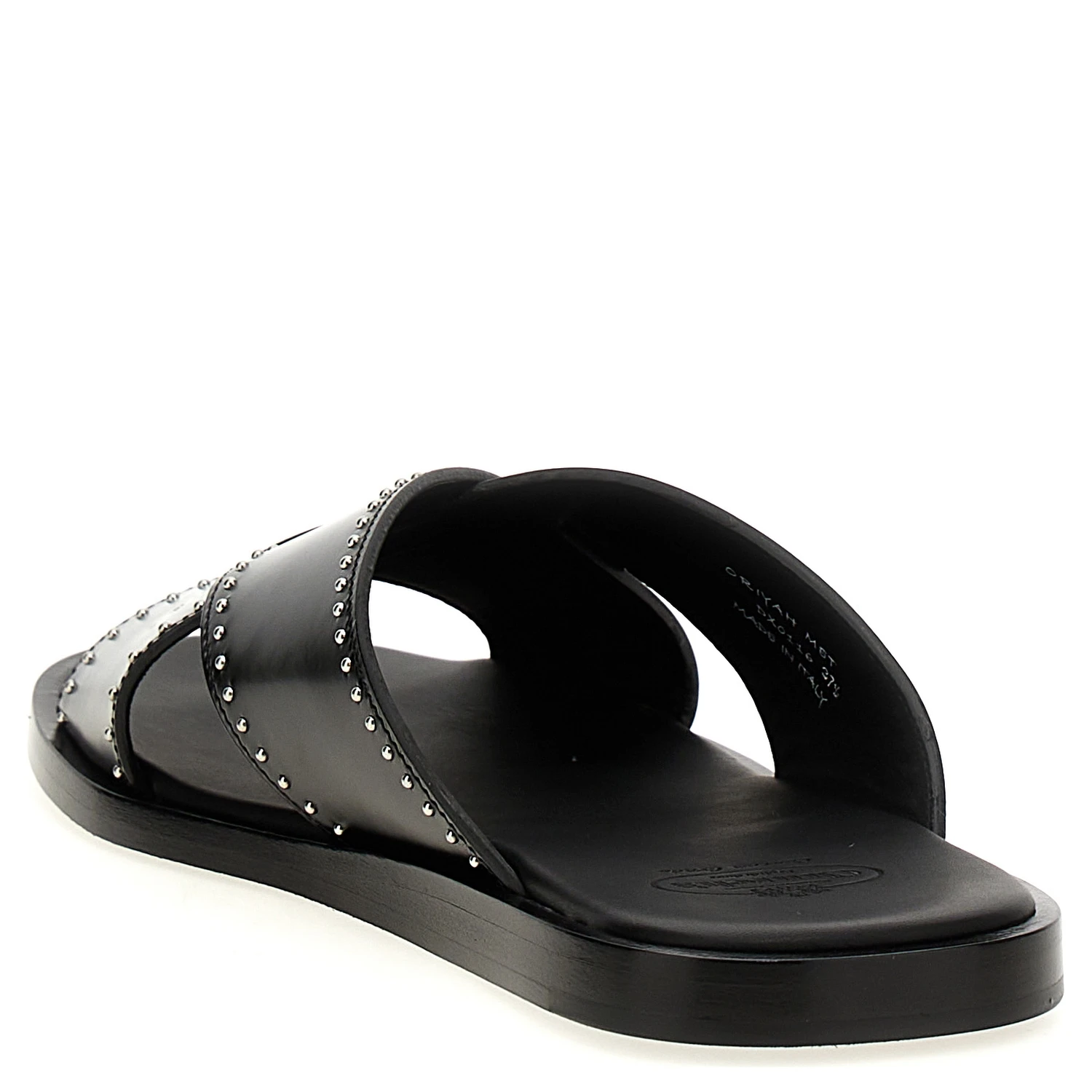 Black Calf Leather Bos Taurus Slides