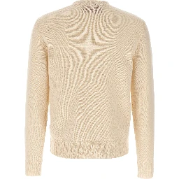 Beige Virgin Wool Cardigan