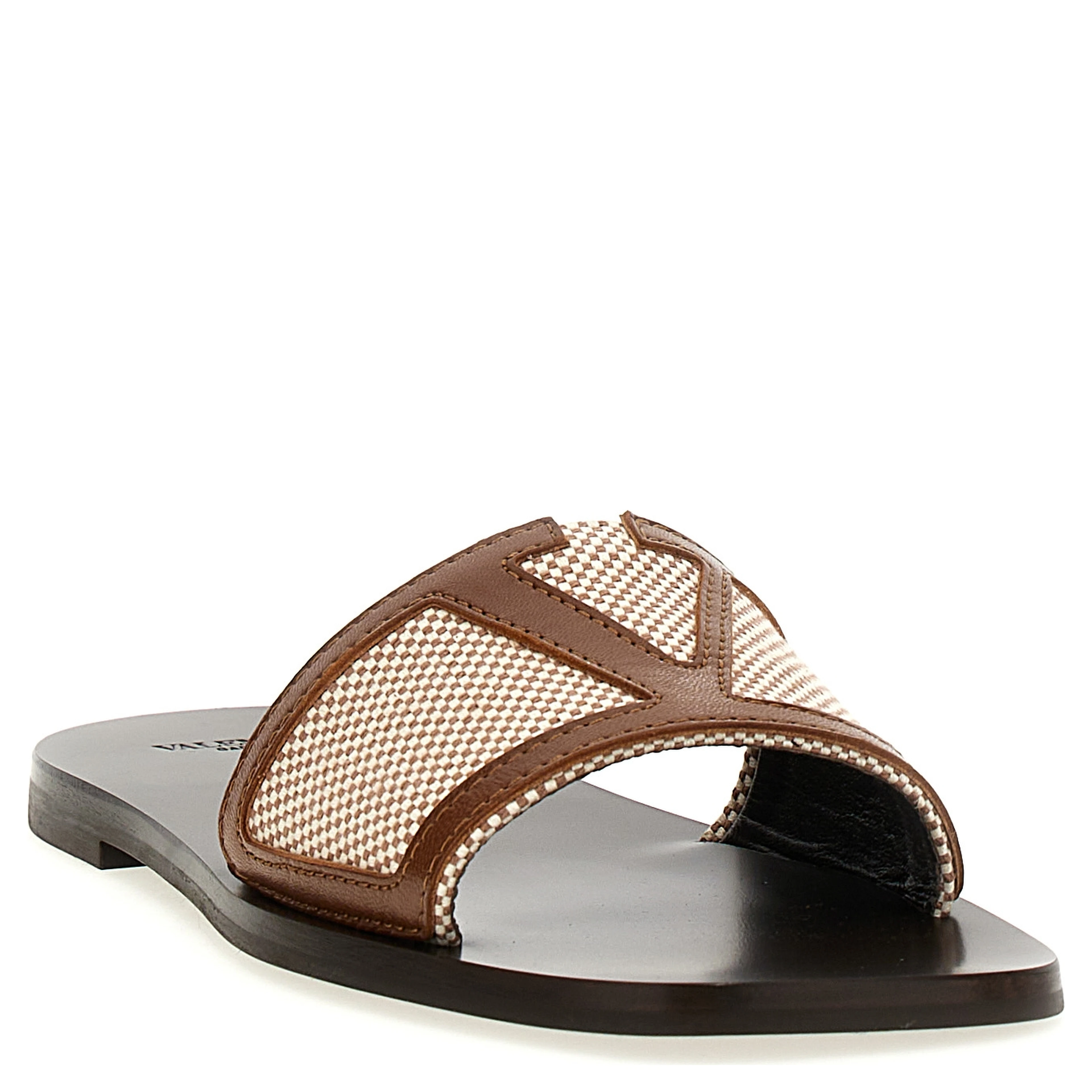 Brown Cotton Slides