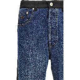 Blue Cotton Straight-Leg Jeans