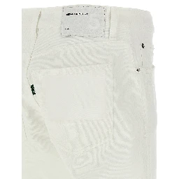 White Cotton Straight-Leg Jeans