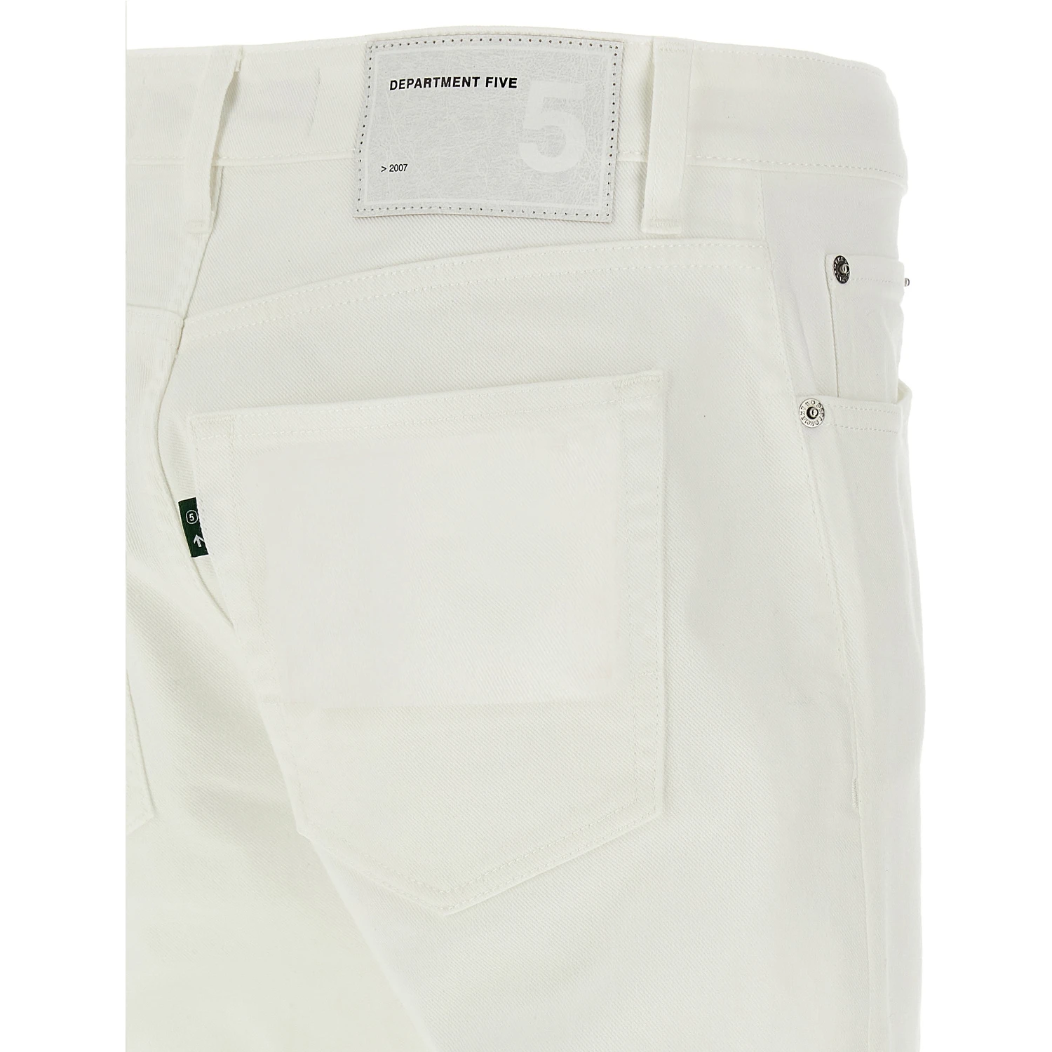 White Cotton Straight-Leg Jeans