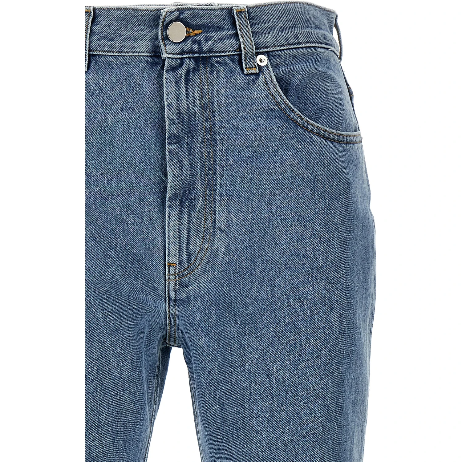 Blue Organic Cotton Straight-Leg Jeans