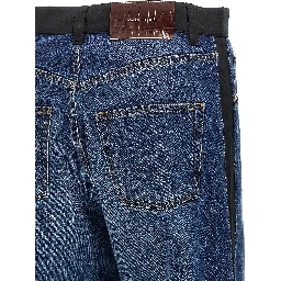 Blue Cotton Straight-Leg Jeans