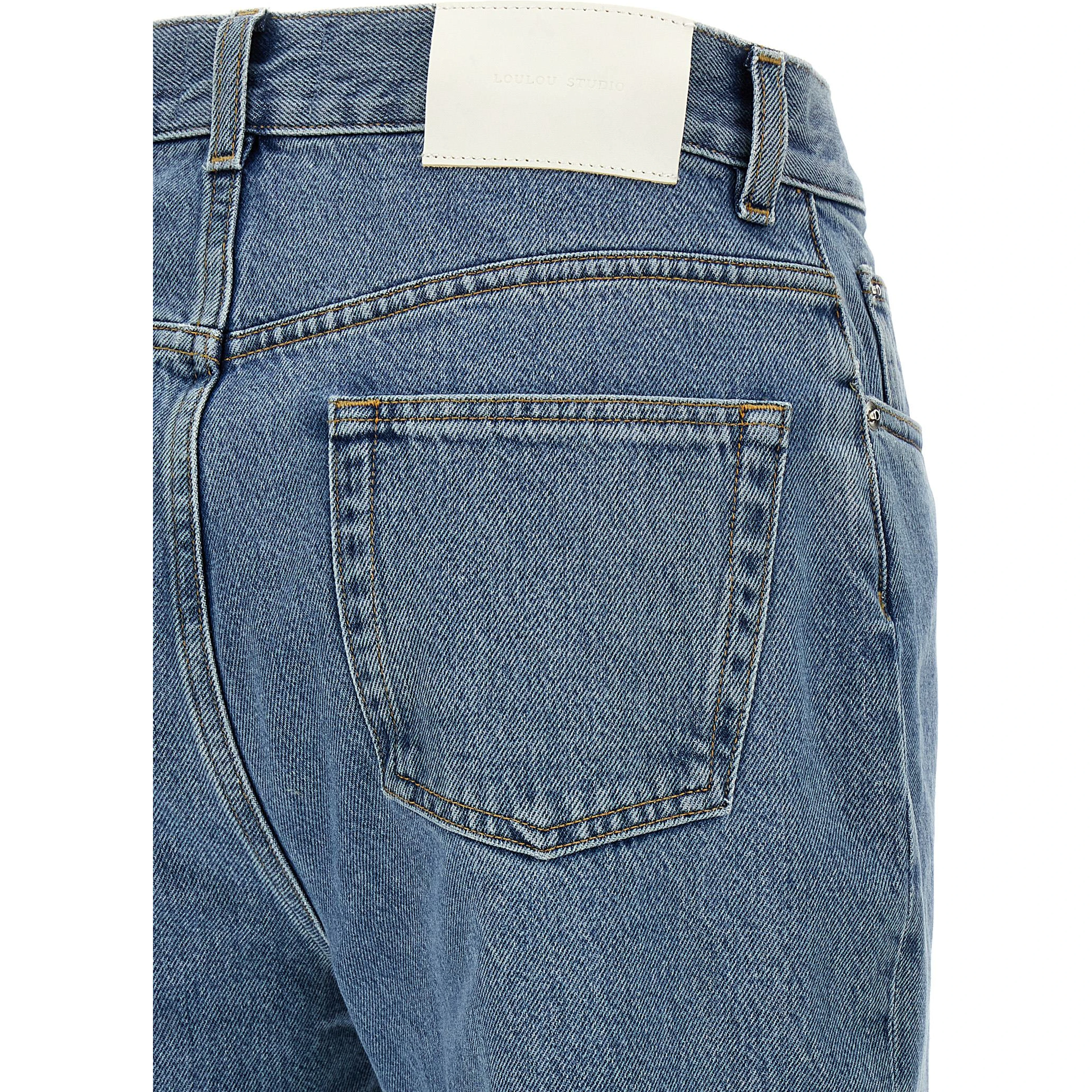 Blue Organic Cotton Straight-Leg Jeans