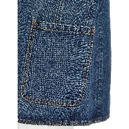 Blue Cotton Sleeveless Jacket