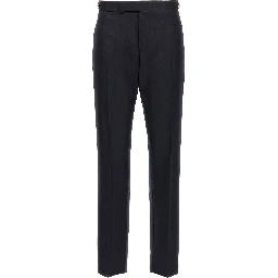 Blue Wool Casual Pants