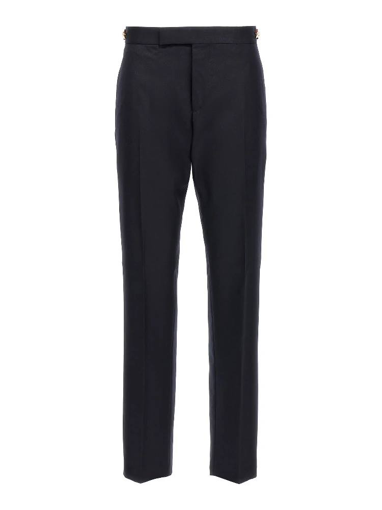 Blue Wool Casual Pants