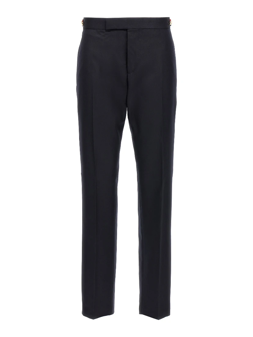 Blue Wool Casual Pants