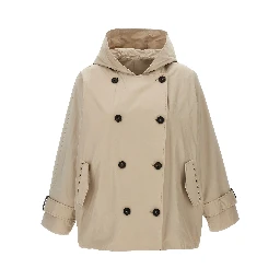 Beige Polyester Full-Length Jacket