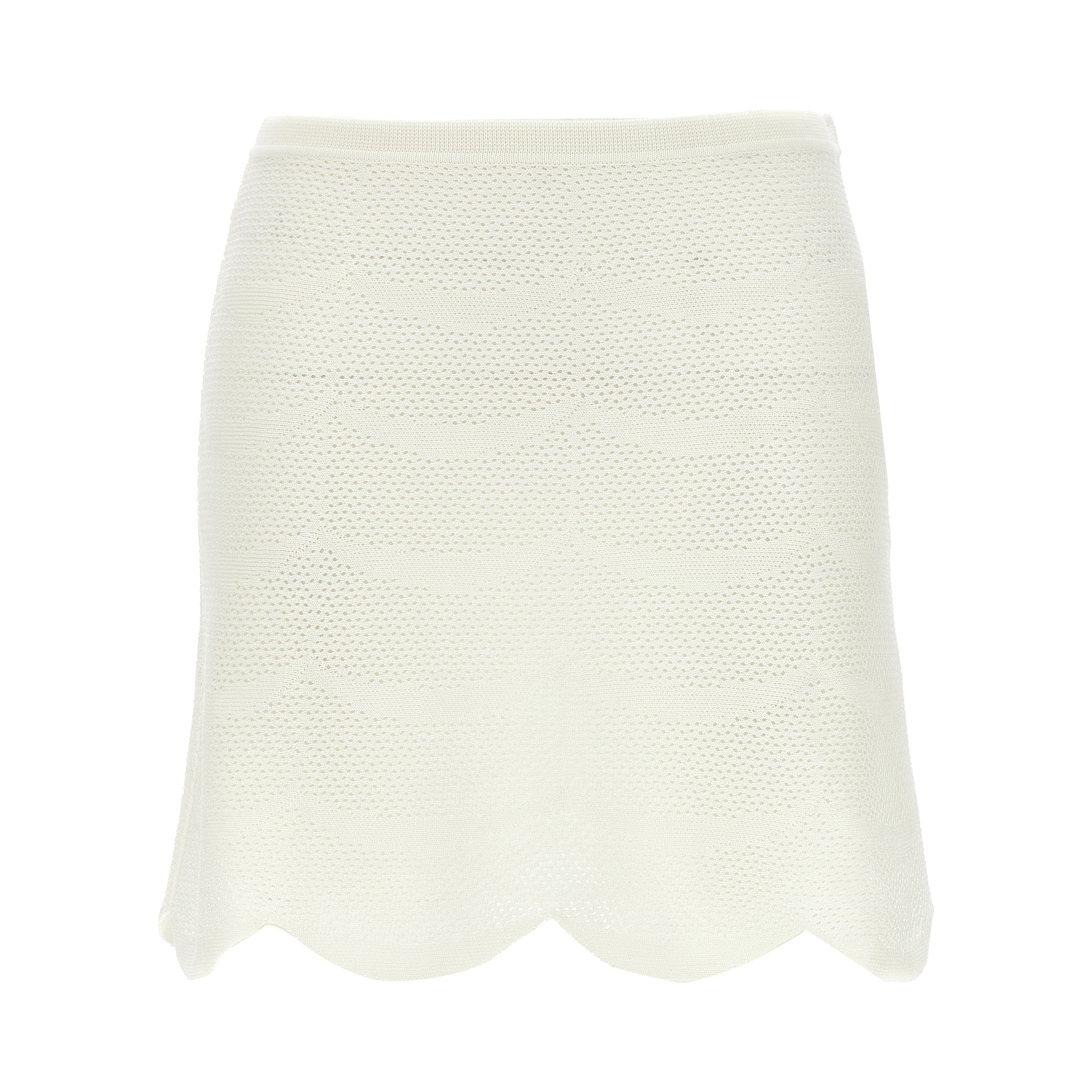 White Cotton Long Skirt