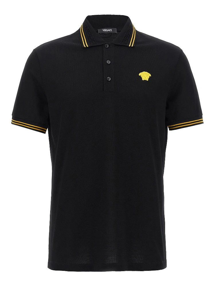 Black Cotton Polo Shirt