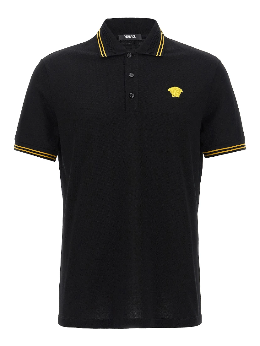 Black Cotton Polo Shirt