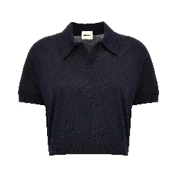 Blue Wool Shortsleeve Shirt