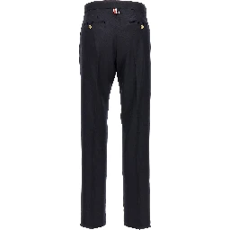 Blue Wool Casual Pants