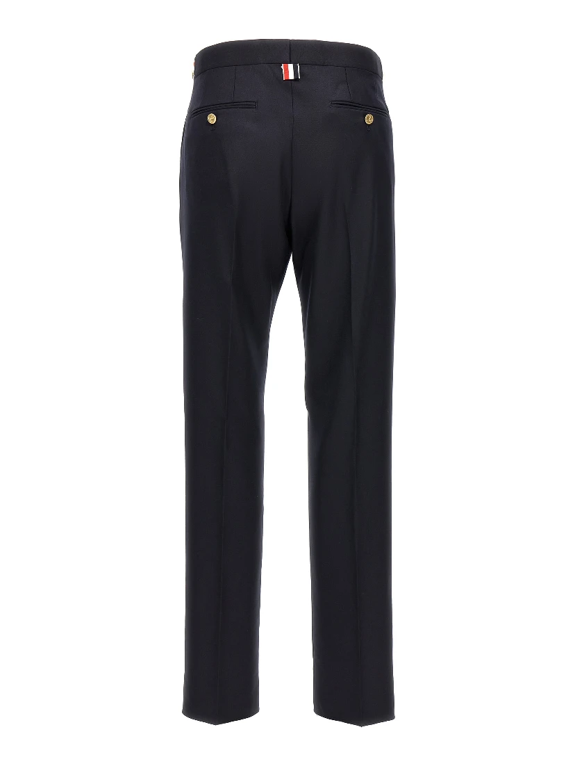 Blue Wool Casual Pants