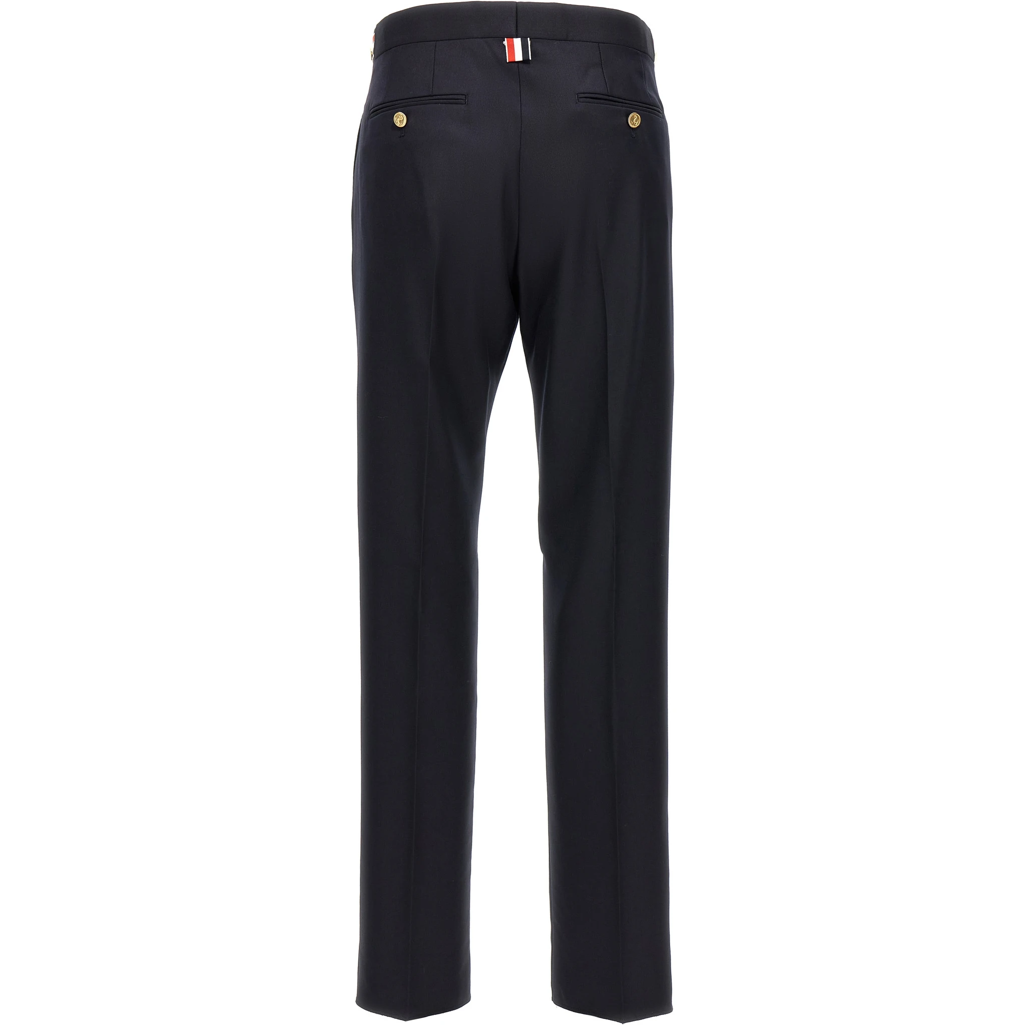 Blue Wool Casual Pants