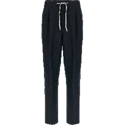 Blue Linen Casual Pants