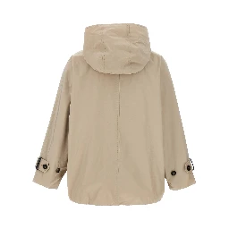 Beige Polyester Full-Length Jacket
