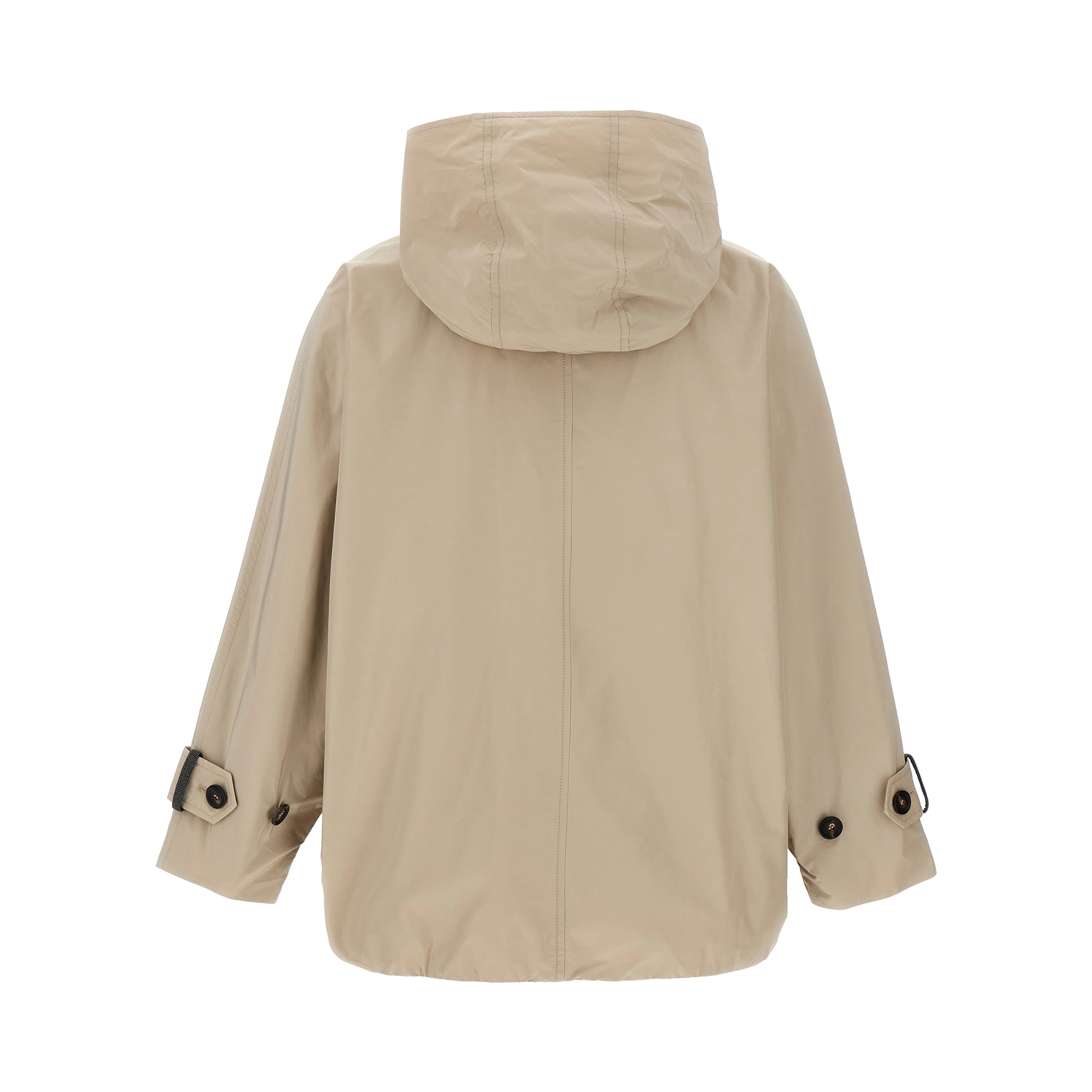 Beige Polyester Full-Length Jacket