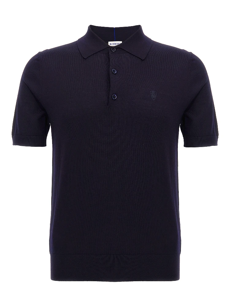 Blue Wool Polo Shirt