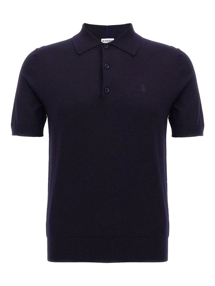 Blue Wool Polo Shirt