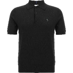 Black Wool Polo Shirt