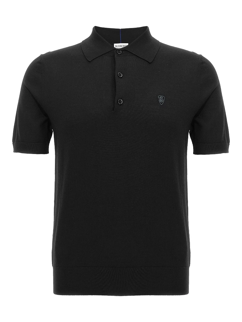 Black Wool Polo Shirt