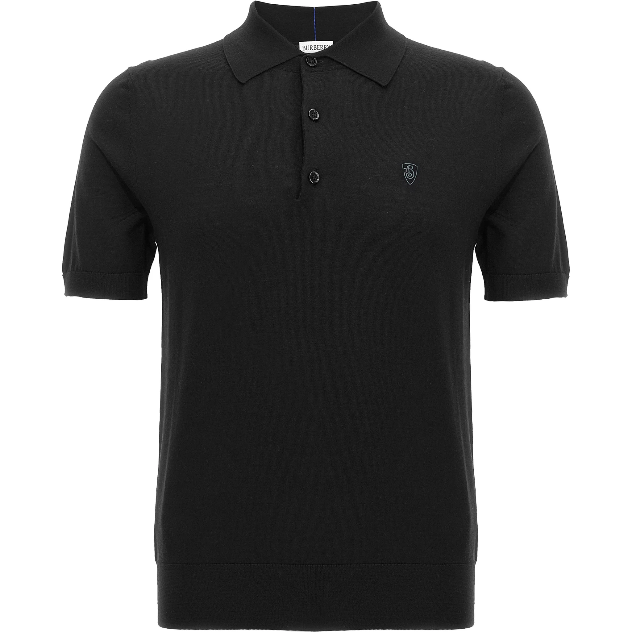 Black Wool Polo Shirt