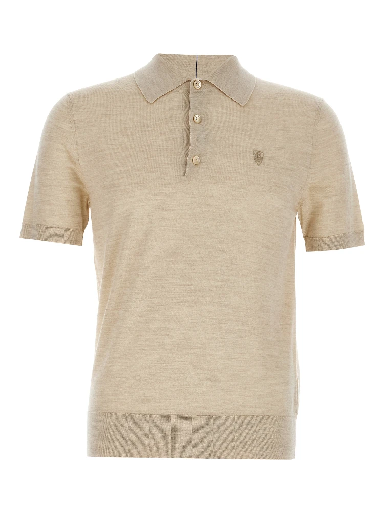 Beige Wool Polo Shirt