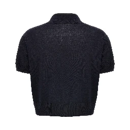 Blue Wool Shortsleeve Shirt