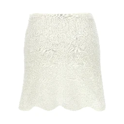 White Cotton Long Skirt