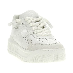 White Calfskin Chunky Sneakers