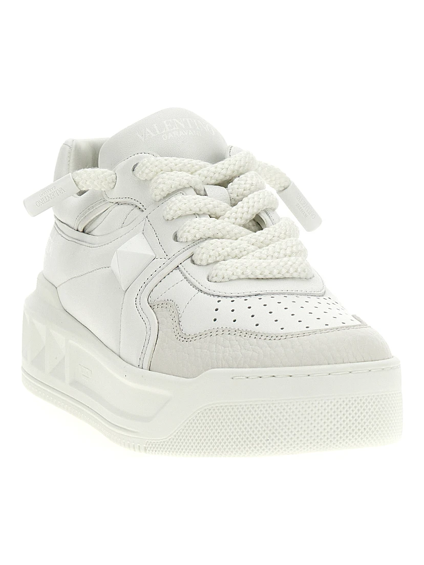 White Calfskin Chunky Sneakers