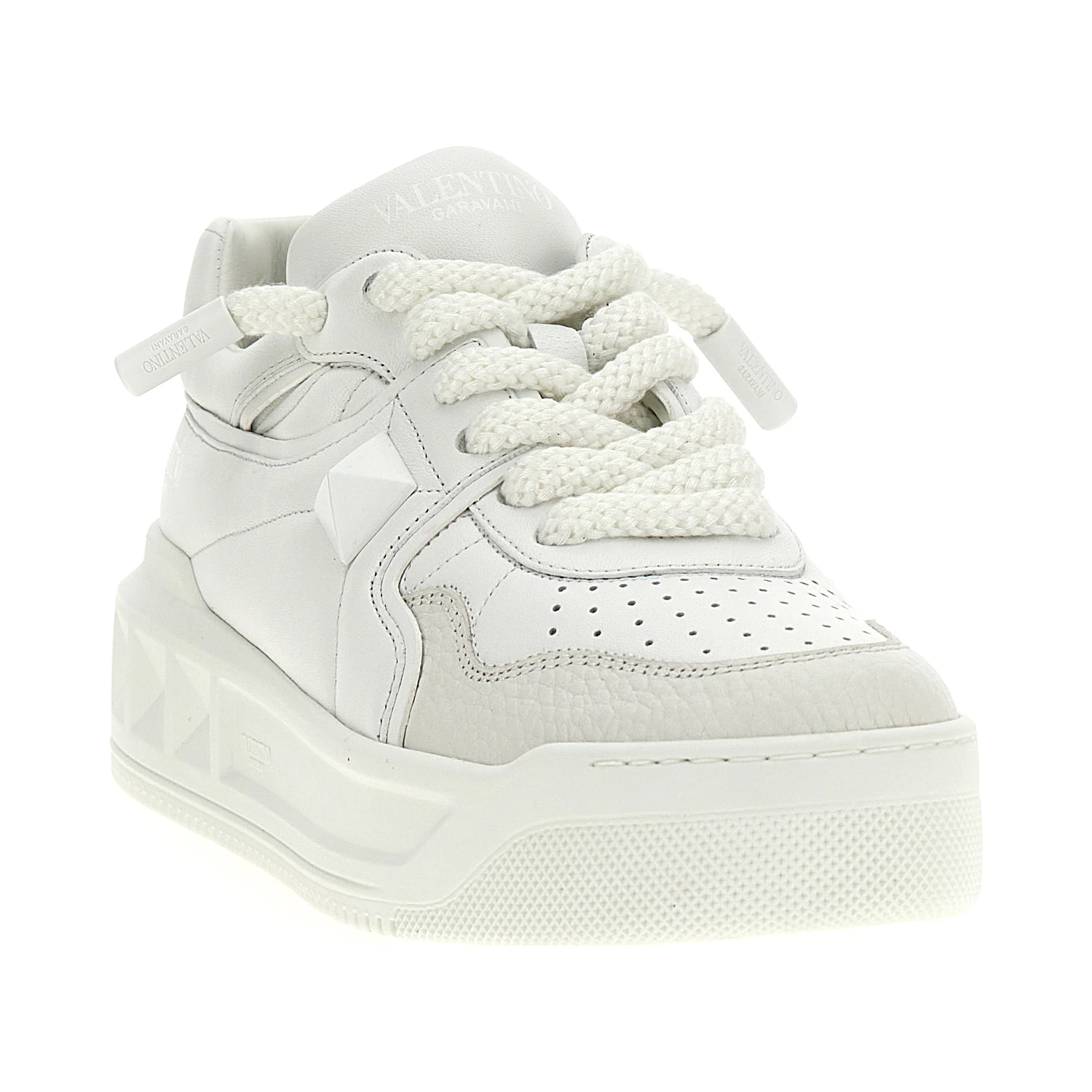 White Calfskin Chunky Sneakers
