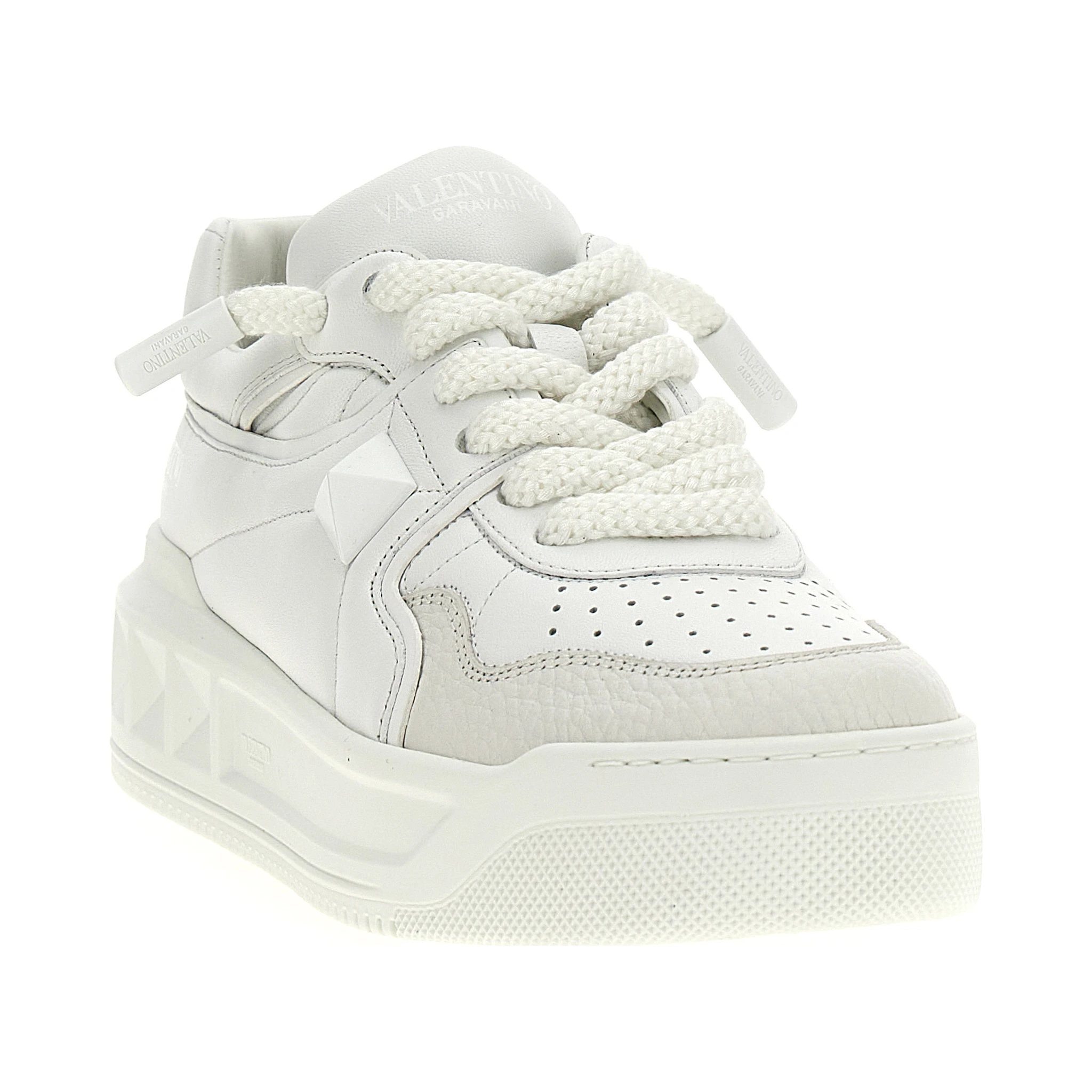 White Calfskin Chunky Sneakers