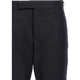 Blue Wool Casual Pants