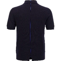 Blue Wool Polo Shirt