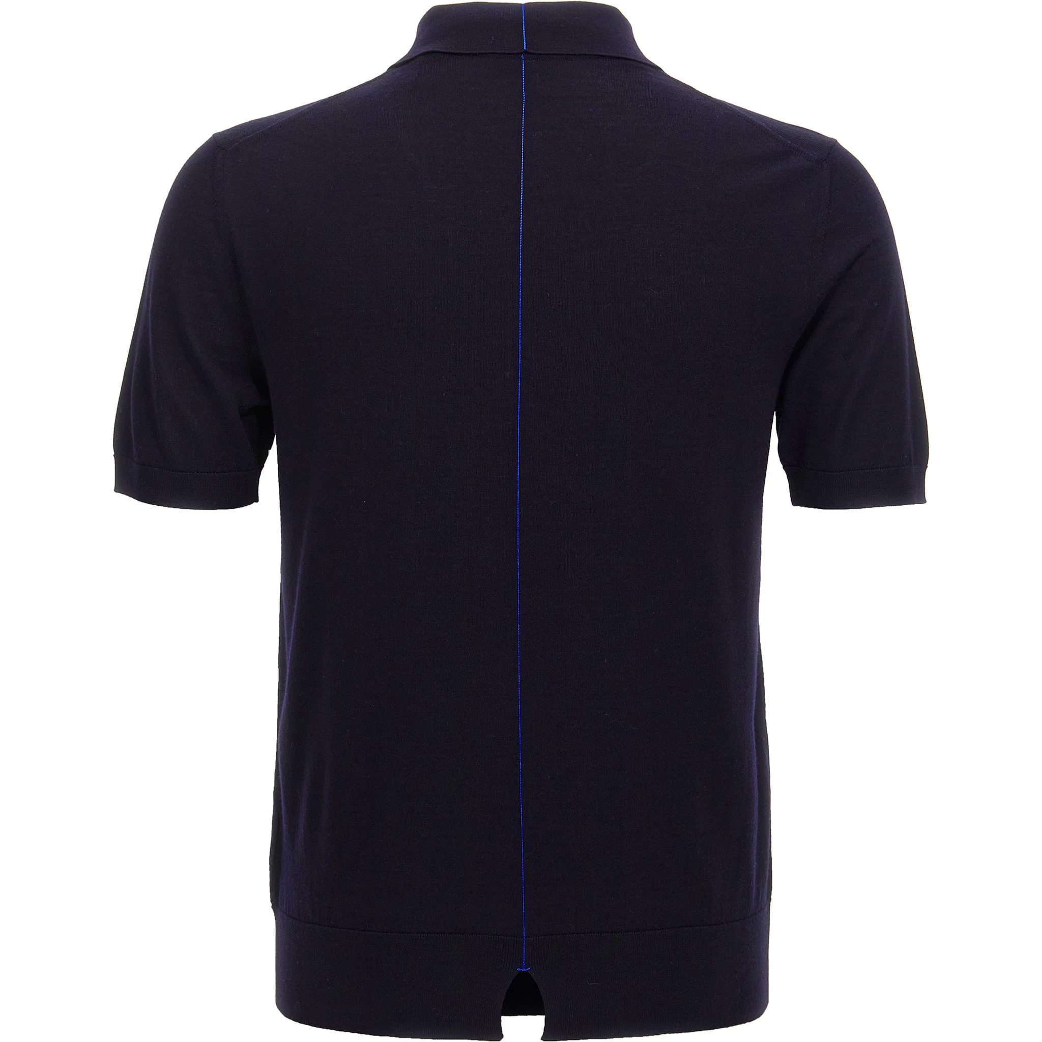 Blue Wool Polo Shirt