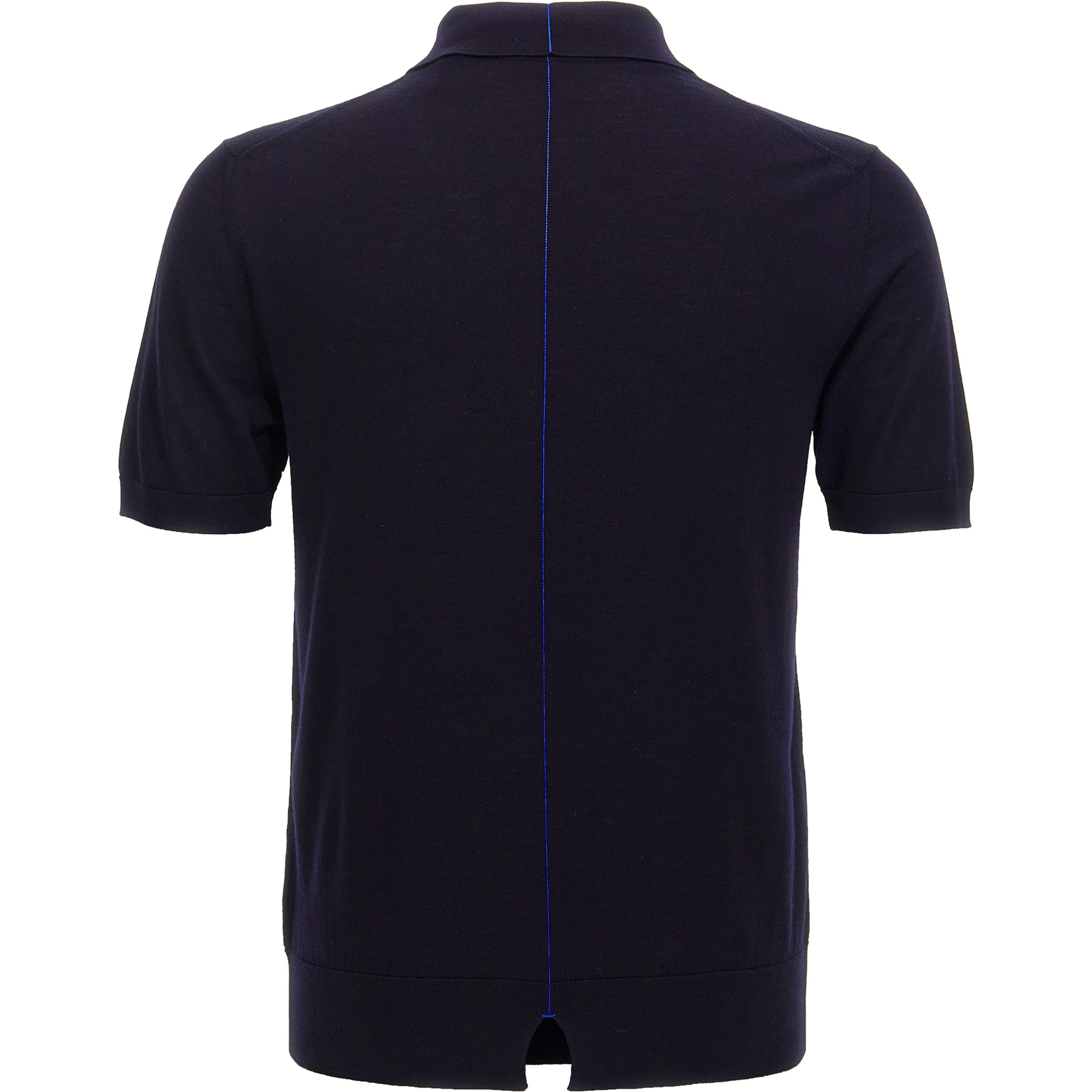 Blue Wool Polo Shirt