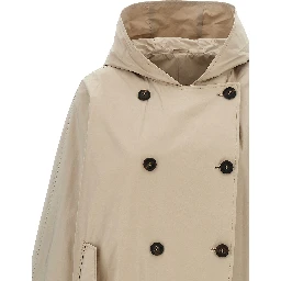 Beige Polyester Full-Length Jacket