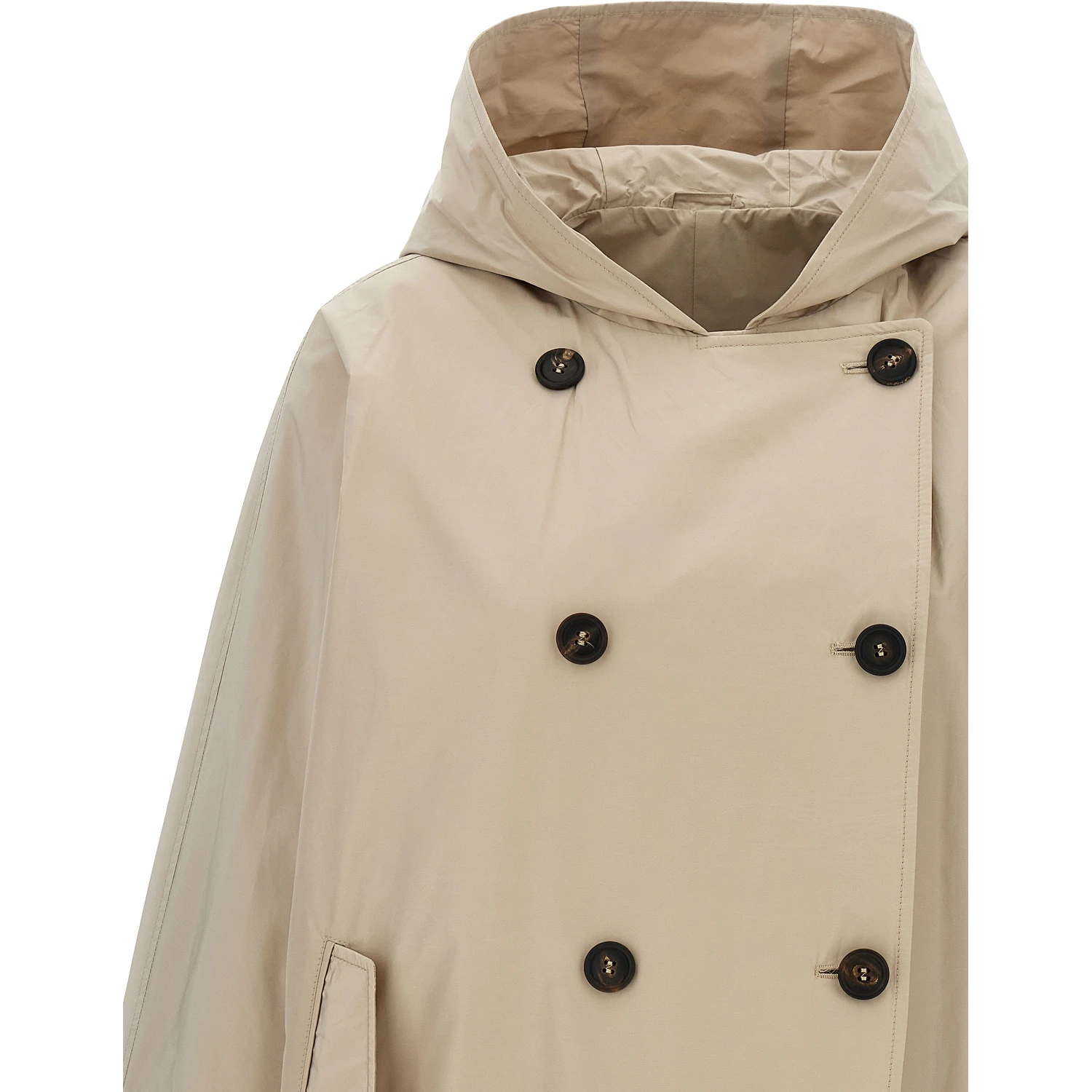 Beige Polyester Full-Length Jacket