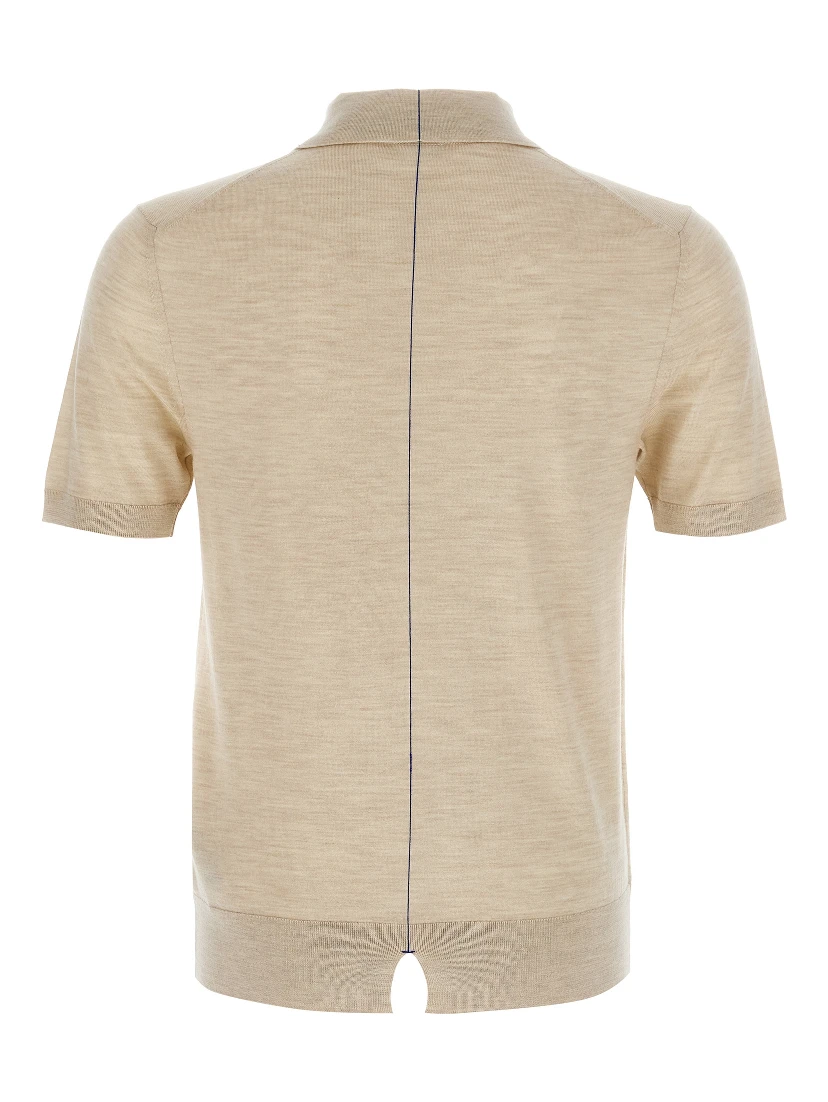 Beige Wool Polo Shirt