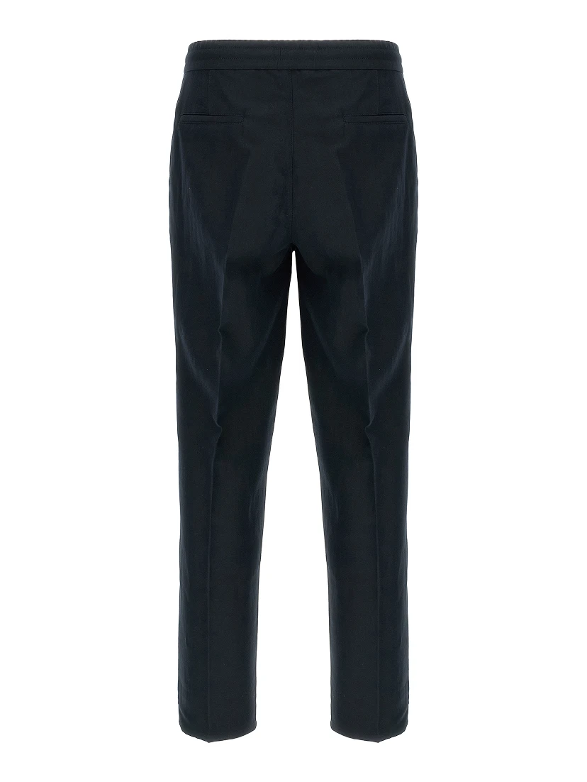 Blue Linen Casual Pants